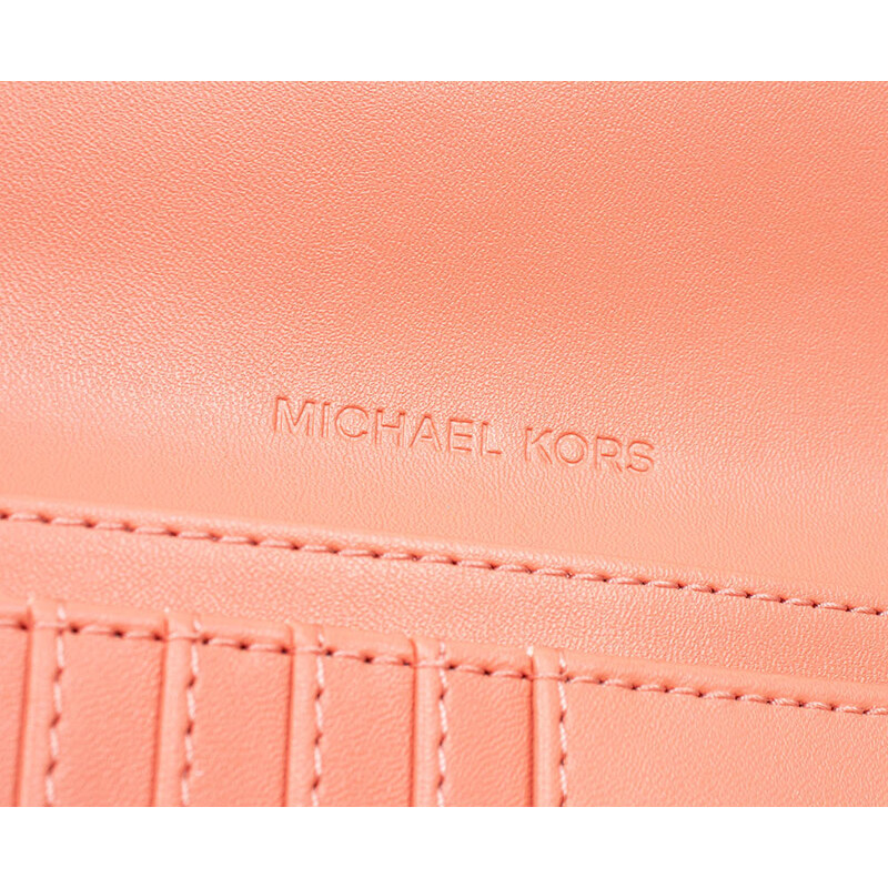 Michael Kors dámská prošívaná peněženka Sherbert lososově růžová