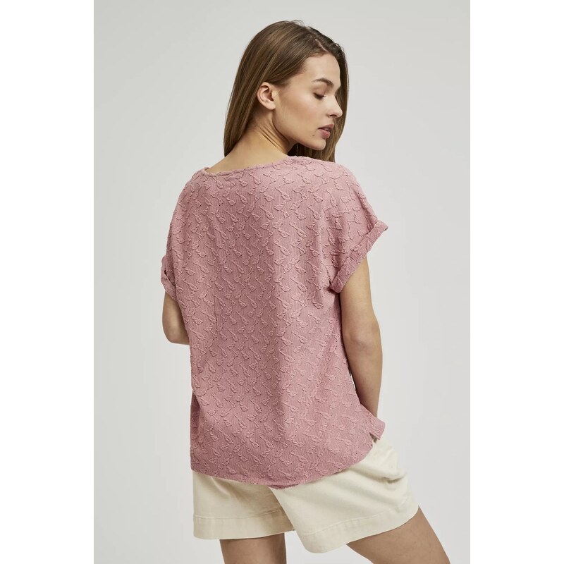 Dámské tričko MOODO - pudrově růžová