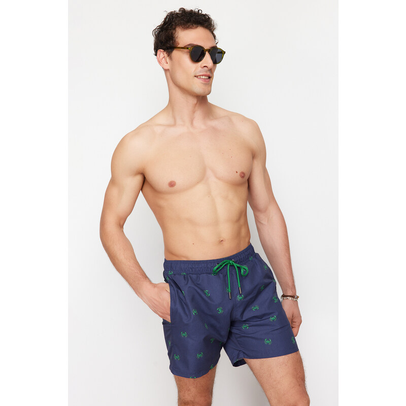 Trendyol Navy Blue Men's Standard Fit Swim Shorts