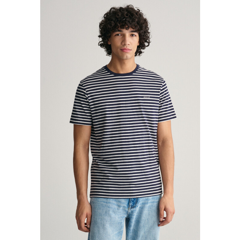 TRIČKO GANT STRIPED T-SHIRT modrá S