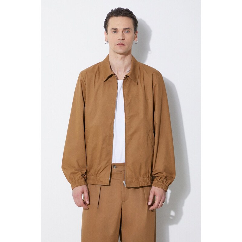 Bunda A.P.C. blouson gilbert pánská, hnědá barva, přechodná, COGXS-H02922