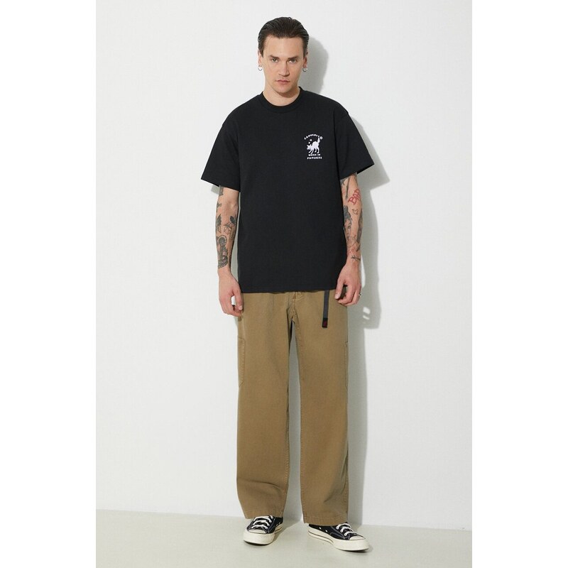 Bavlněné kalhoty Gramicci Rock Slide Pant zelená barva, jednoduché, G4SM.P087