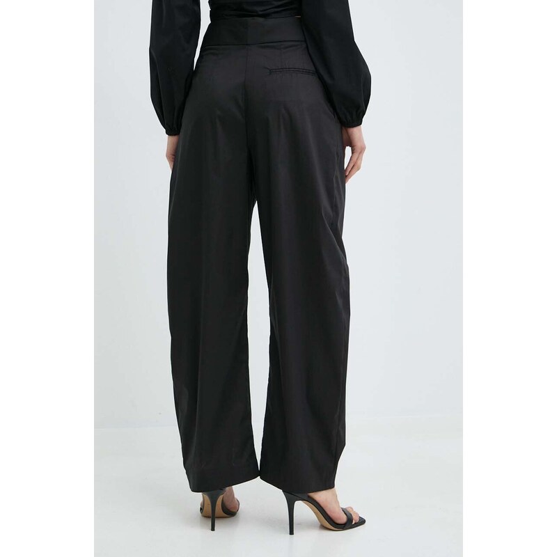 Kalhoty Pinko dámské, černá barva, jednoduché, high waist, 103577 A1TX