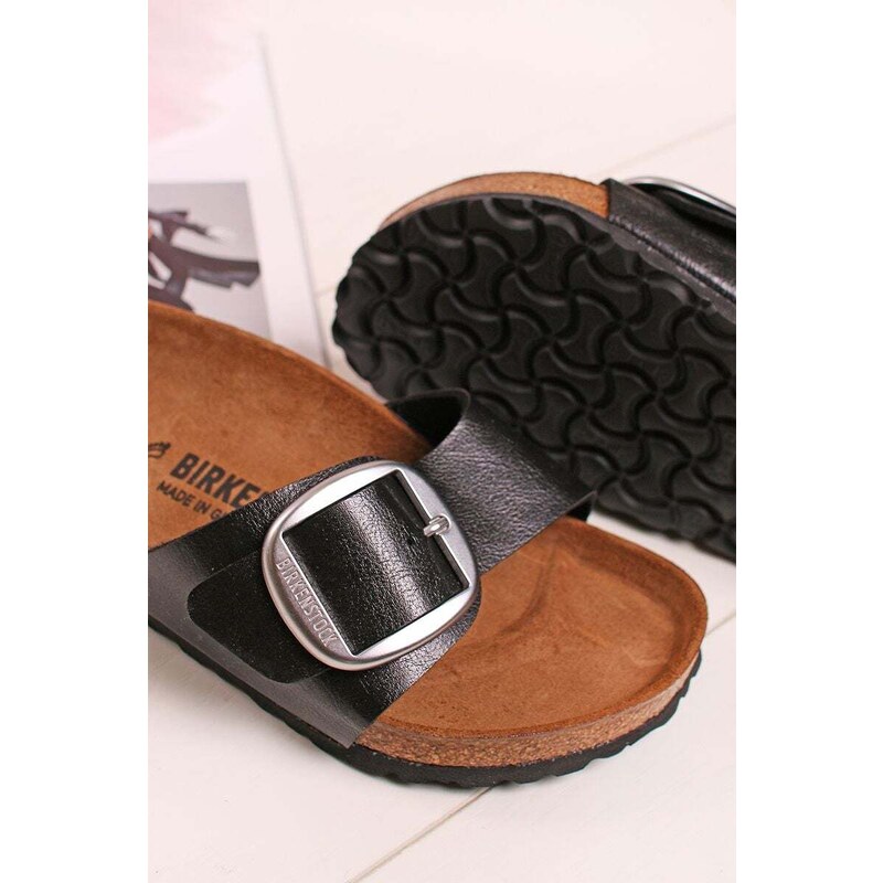 Birkenstock Dámské černé pantofle Madrid Big Buckle BF