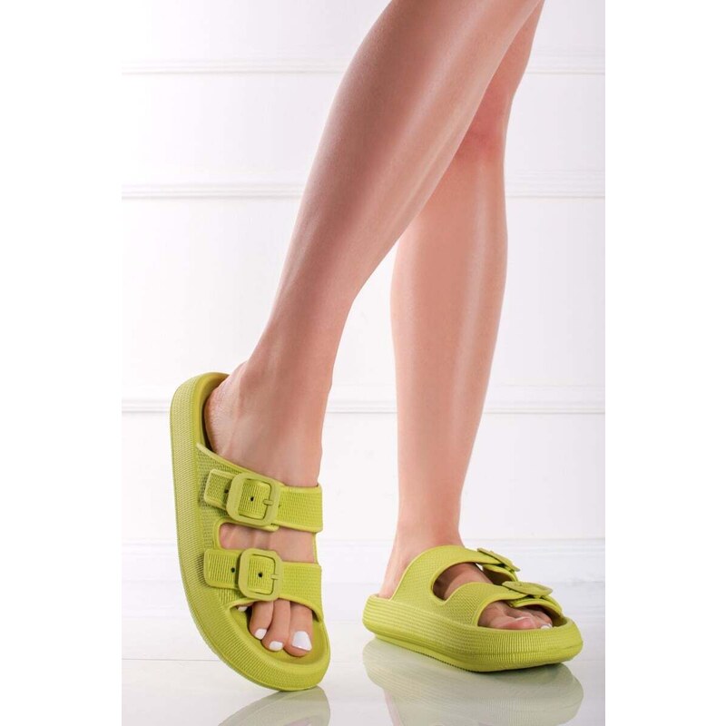 Tamaris Zelené pryžové pantofle 1-27508