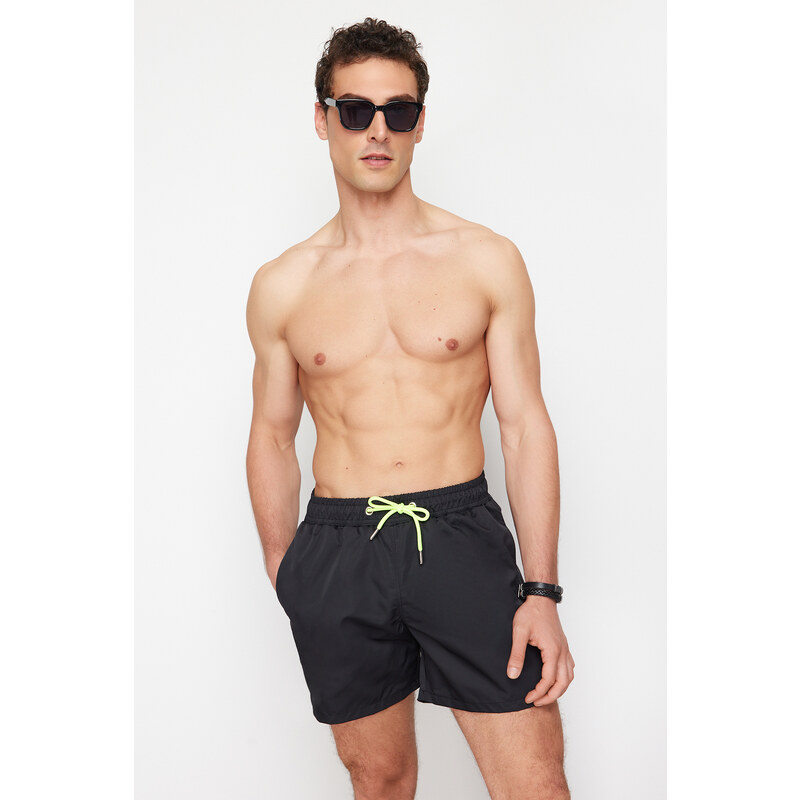 Trendyol 2-Pack Black - Burgundy Basic Marine Shorts