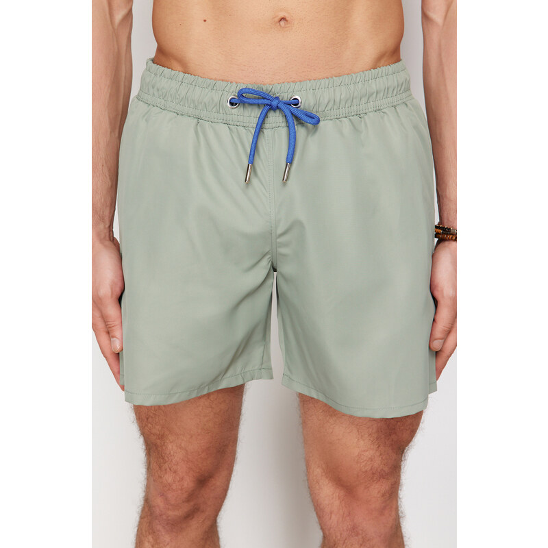 Trendyol Light Khaki Basic Standard Size Swim Shorts