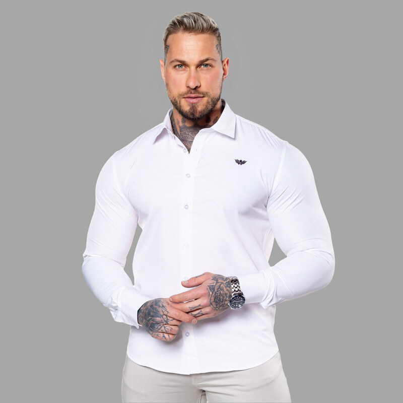 Strečová košile Iron Aesthetics Slim Stretch, bílá