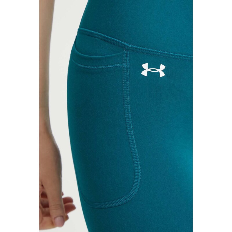 Tréninkové legíny Under Armour Motion dámské, zelená barva, hladké