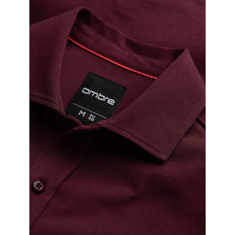 Ombre Men's cotton single jersey knit REGULAR shirt - maroon