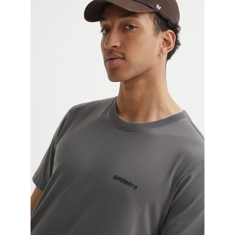 Bavlněné tričko Superdry šedá barva