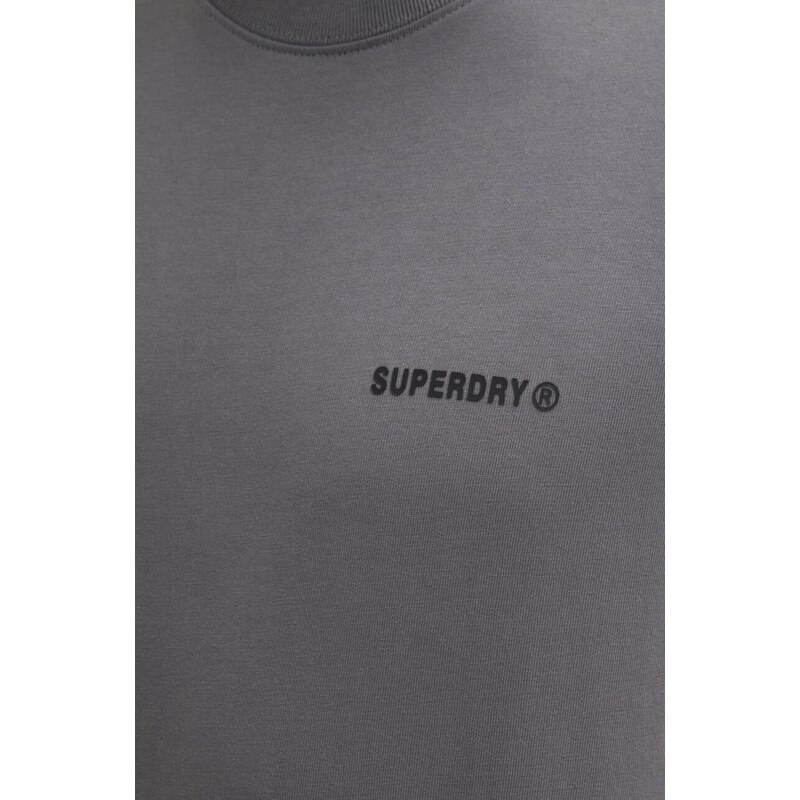 Bavlněné tričko Superdry šedá barva