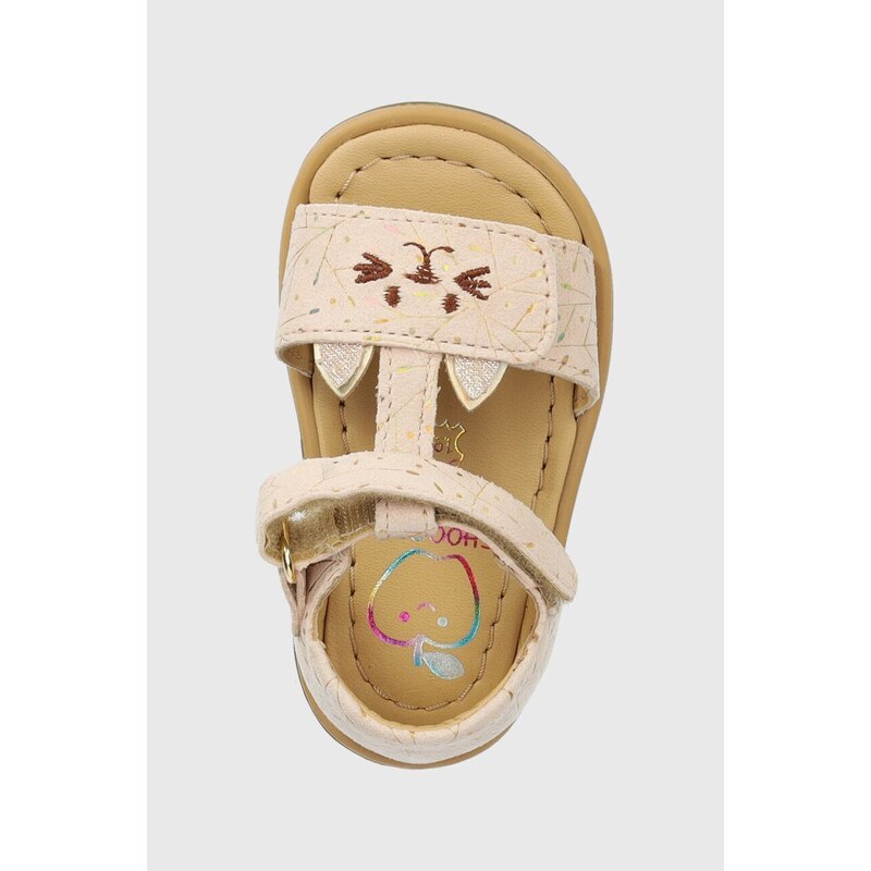 Dětské semišové sandály Shoo Pom TITY MIAOU béžová barva