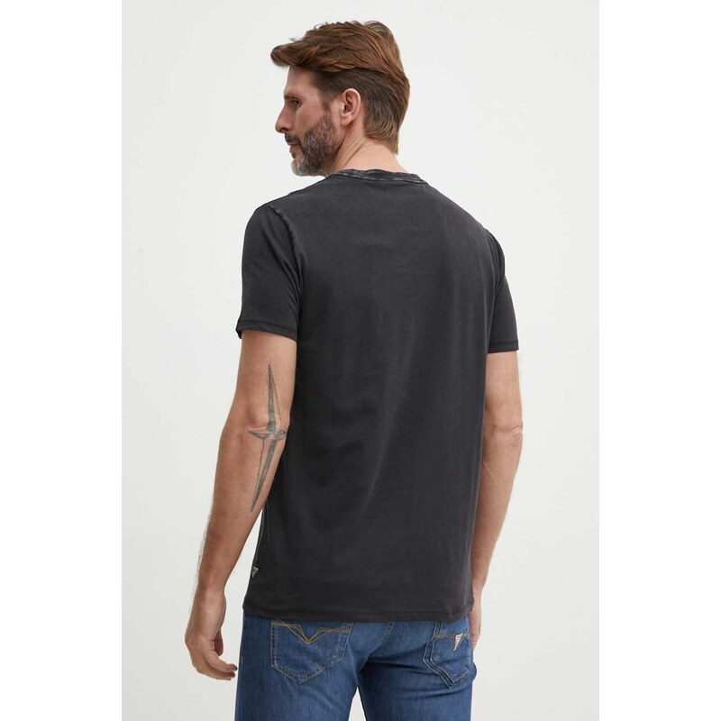 Bavlněné tričko Guess černá barva, s potiskem, M4GI57 K9RM1