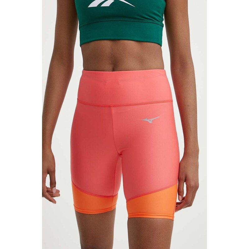 Běžecké šortky Mizuno Impulse Core oranžová barva, high waist, J2GBB206