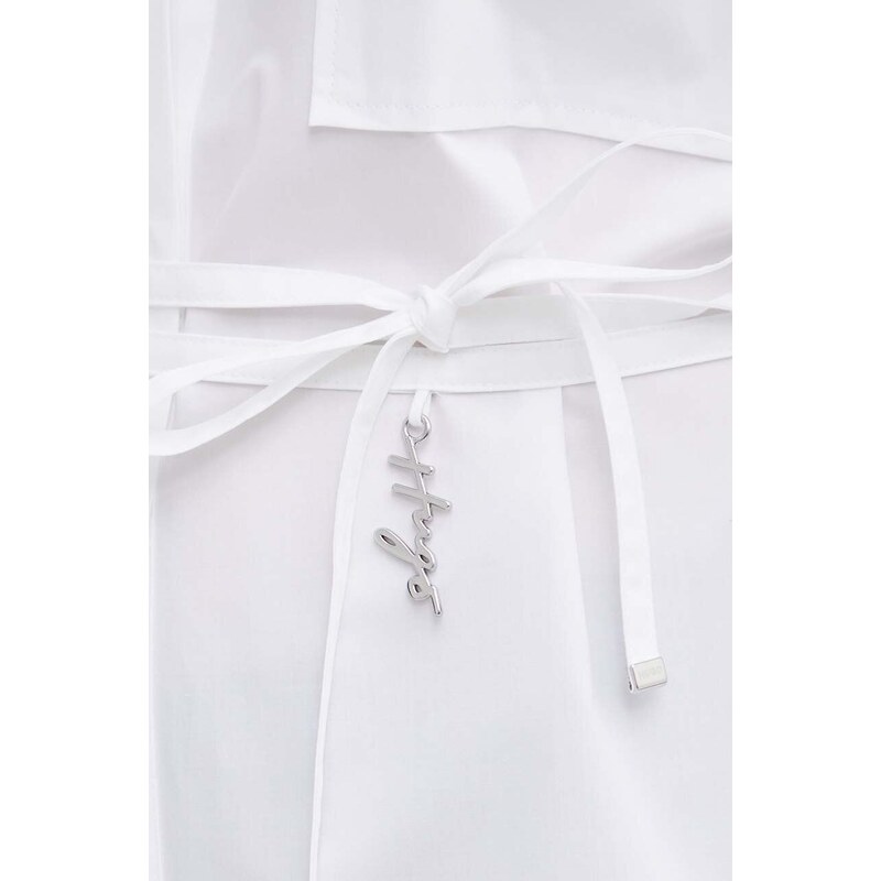 Bavlněná košile HUGO bílá barva, relaxed, s klasickým límcem, 50512828