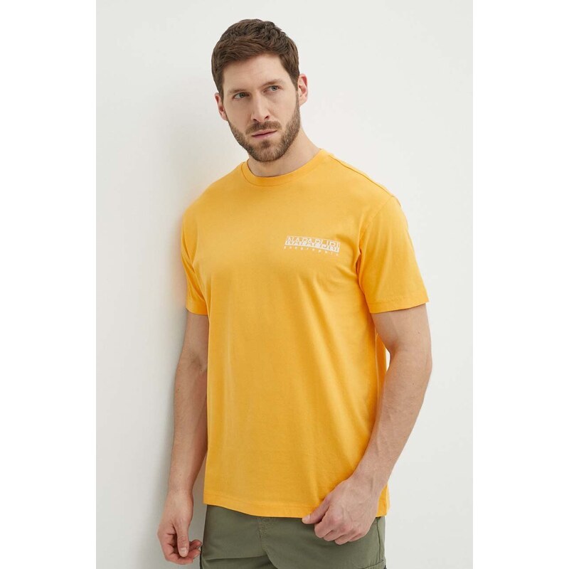 Bavlněné tričko Napapijri S-Boyd oranžová barva, s potiskem, NP0A4HQFY1J1
