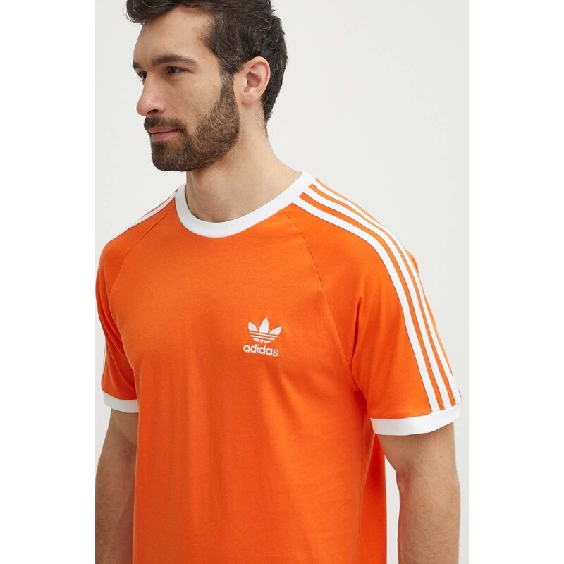 Bavlněné tričko adidas Originals oranžová barva, s aplikací, IM9382