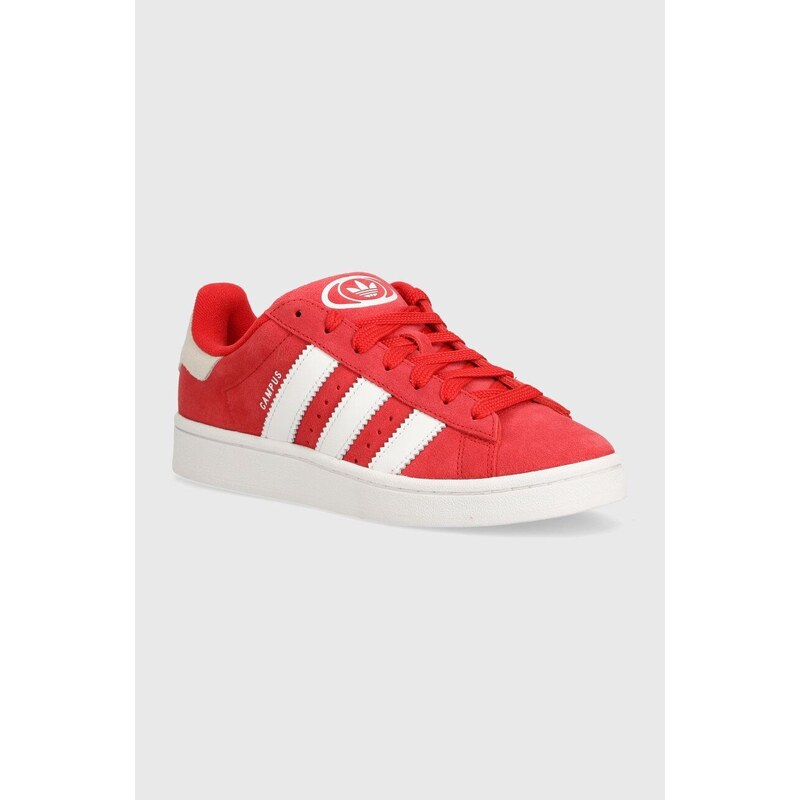 Kožené sneakers boty adidas Originals Campus 00s J červená barva, IG1230