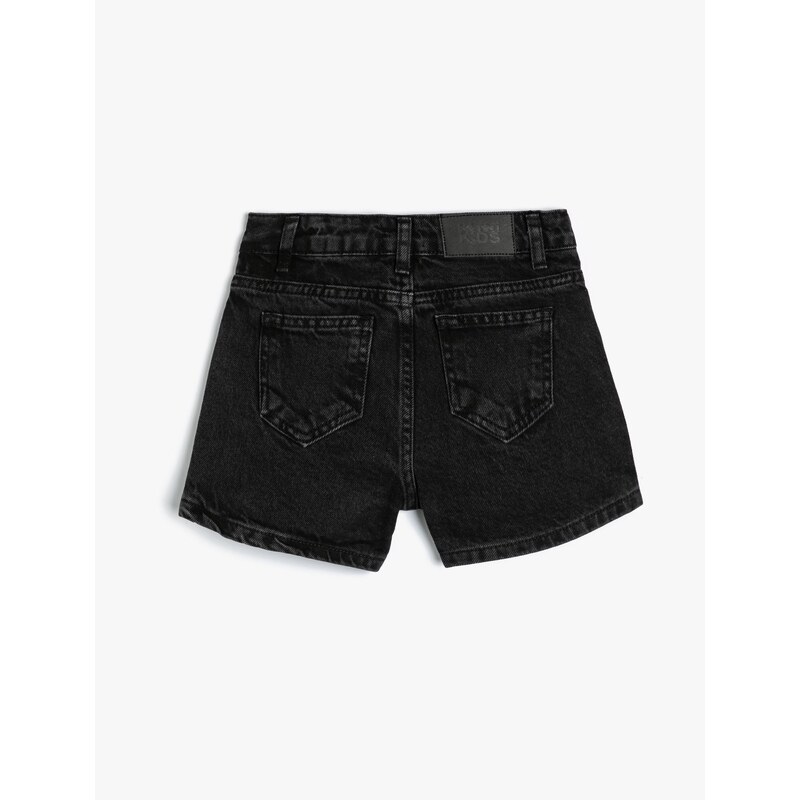 Koton Mini Denim Shorts Stone Printed Pocket Cotton