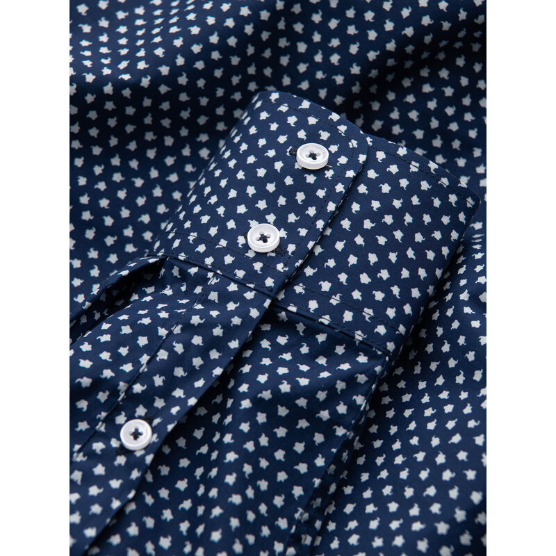 Ombre Men's fine pattern SLIM FIT shirt - navy blue