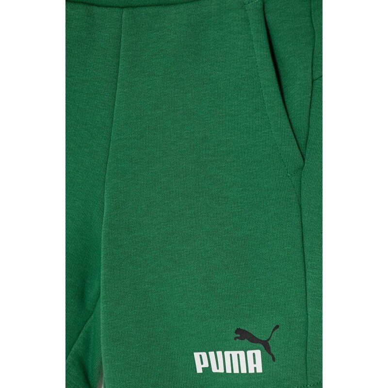 Dětské kraťasy Puma zelená barva, nastavitelný pas