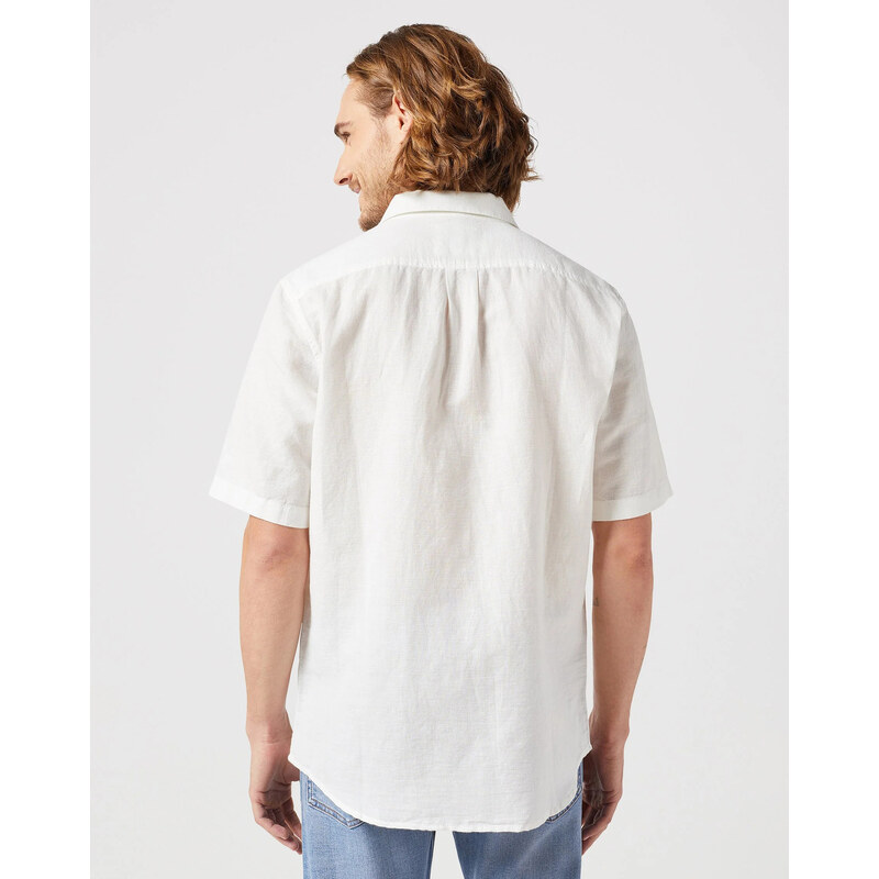 Pánská Košile Wrangler Ss 1 Pkt Shirt Worn White