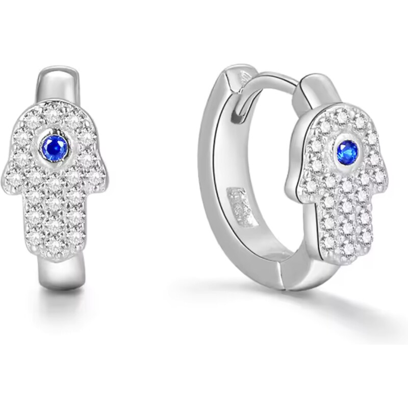Olivie Stříbrné náušnice HAMSA 8490