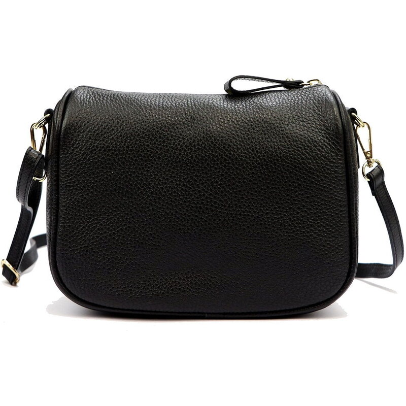 Mia More (Itálie) Malá kožená černá crossbody kabelka Mia More no. 003