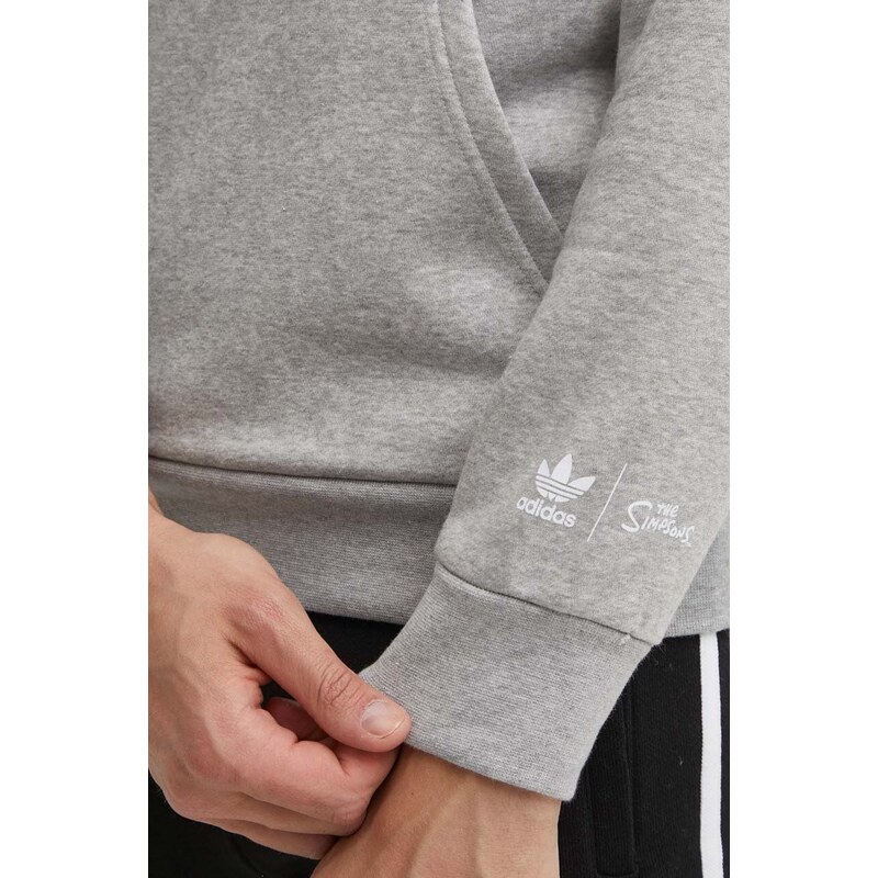 Mikina adidas Originals HA5816 pánská, šedá barva, s aplikací