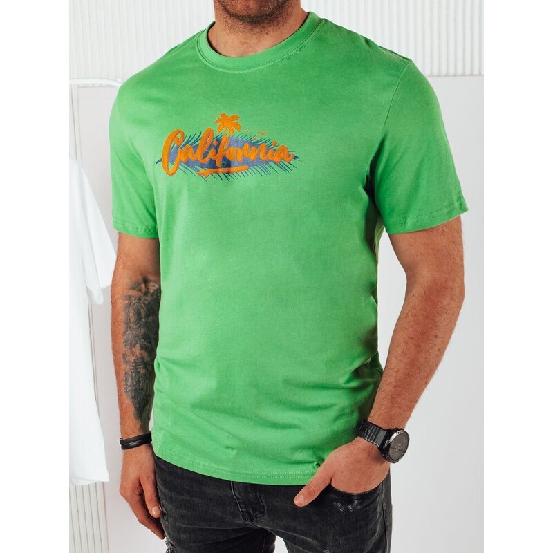 Dstreet Originální zelené tričko s nápisem
