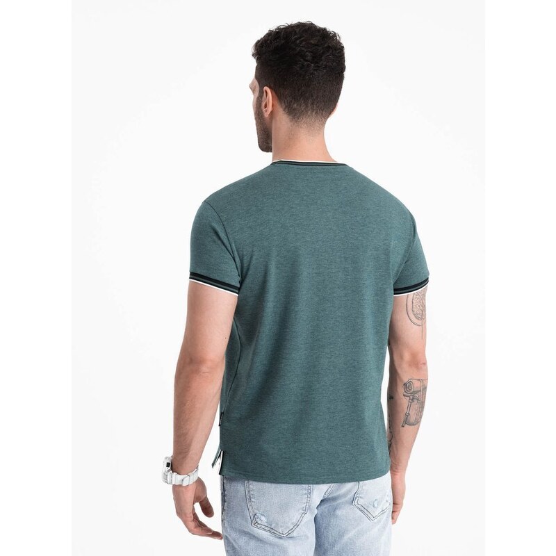 Ombre Clothing Zajímavé zelené tričko V2 TSCT-0175