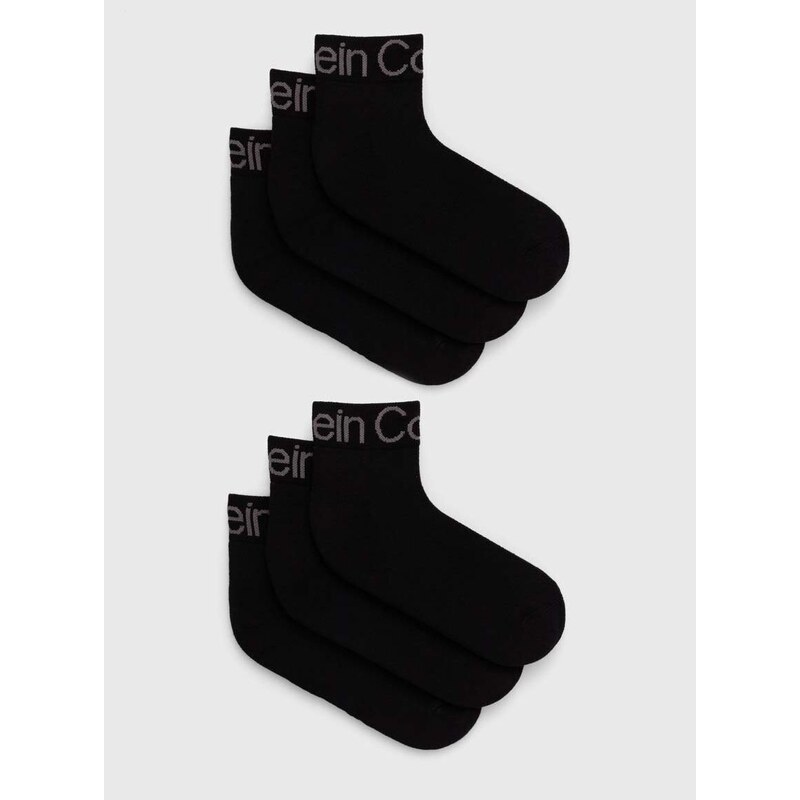 Ponožky Calvin Klein 6-pack pánské, černá barva, 701220503
