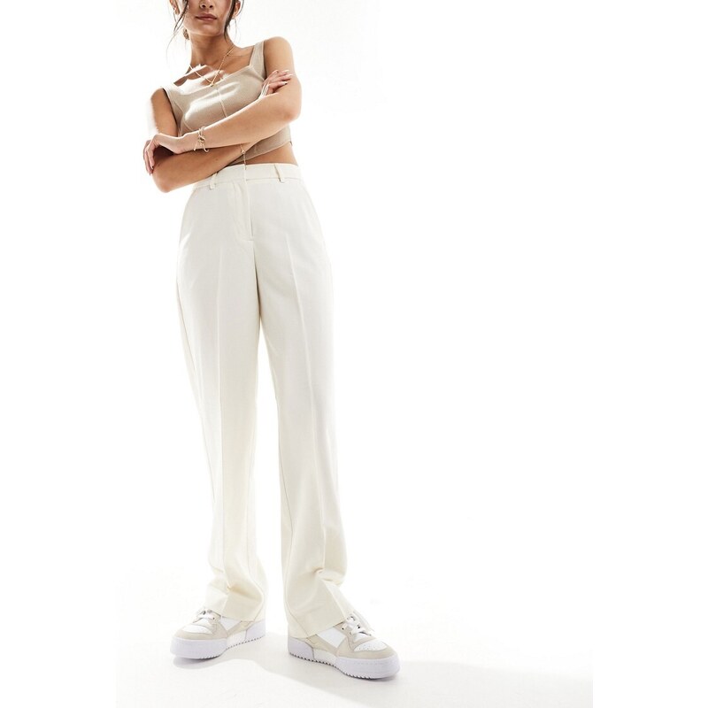 JJXX Mary high waisted tailored trousers in white