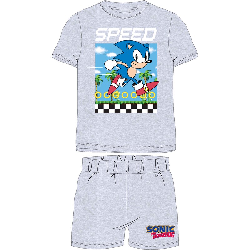 Ježek SONIC - licence Chlapecké pyžamo - Ježek Sonic 5204008W, šedý melír