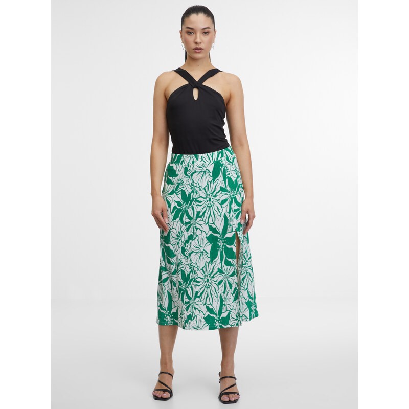 Orsay Zelená dámská vzorovaná sukně - Dámské