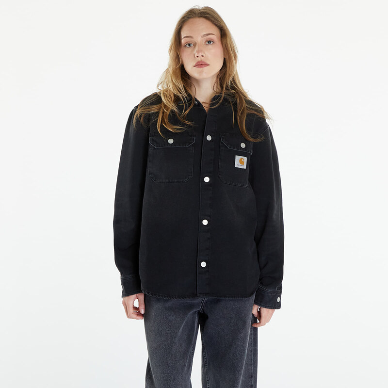 Carhartt WIP Harvey Shirt Jac UNISEX Black Dark Used Wash