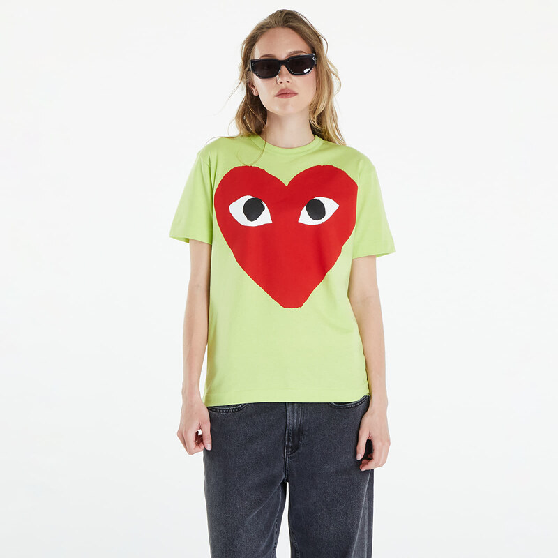 Comme des Garçons PLAY Short Sleeve Logo Print T-Shirt UNISEX Green