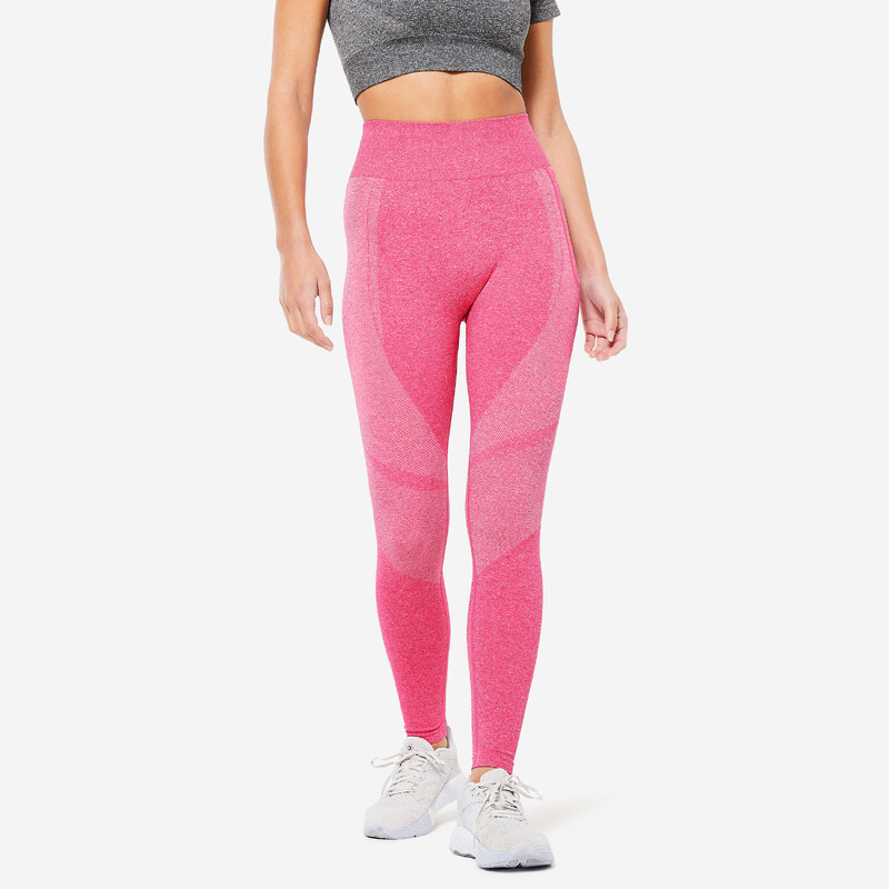 DOMYOS Dámské fitness legíny bezešvé s vysokým pasem 111053462