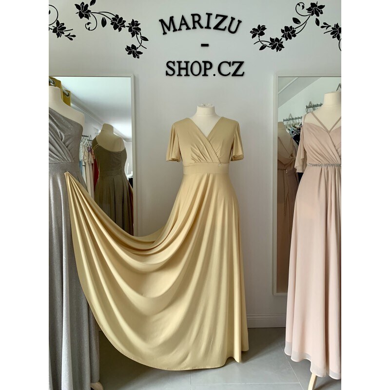 Marizu shop Marizu fashion plus size krásné vanilkové plesové společenské šaty pro plnoštíhlou postavu