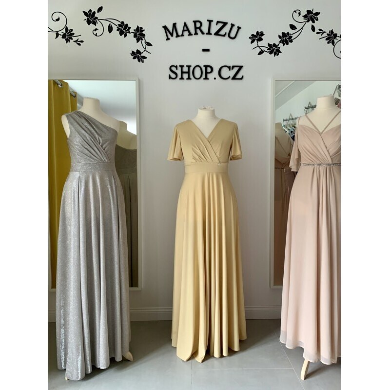 Marizu shop Marizu fashion plus size krásné vanilkové plesové společenské šaty pro plnoštíhlou postavu