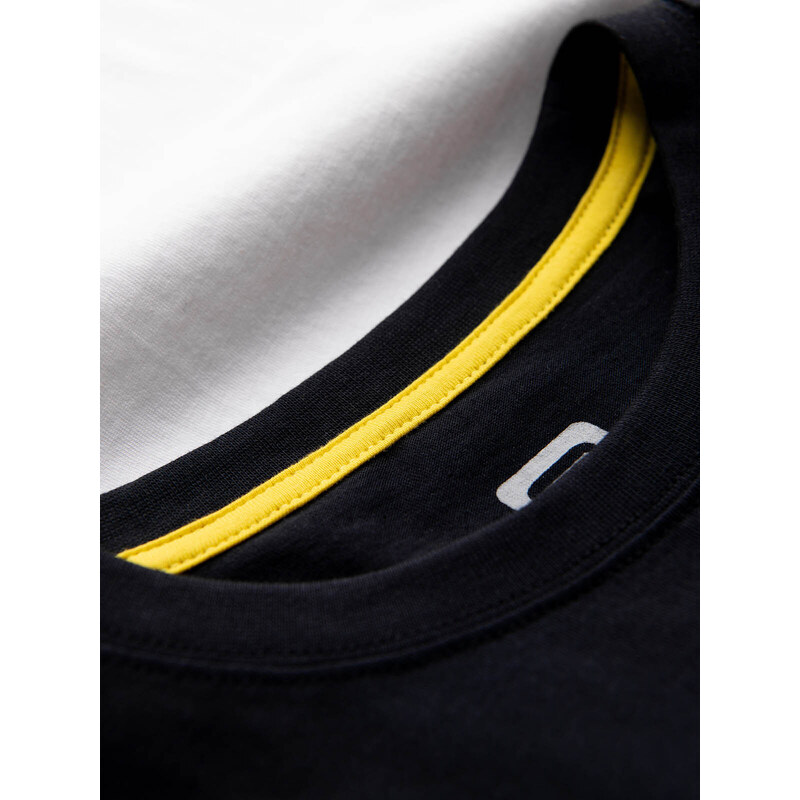 Ombre Clothing Pánské dvoubarevné bavlněné tričko - černobílé V2 S1619