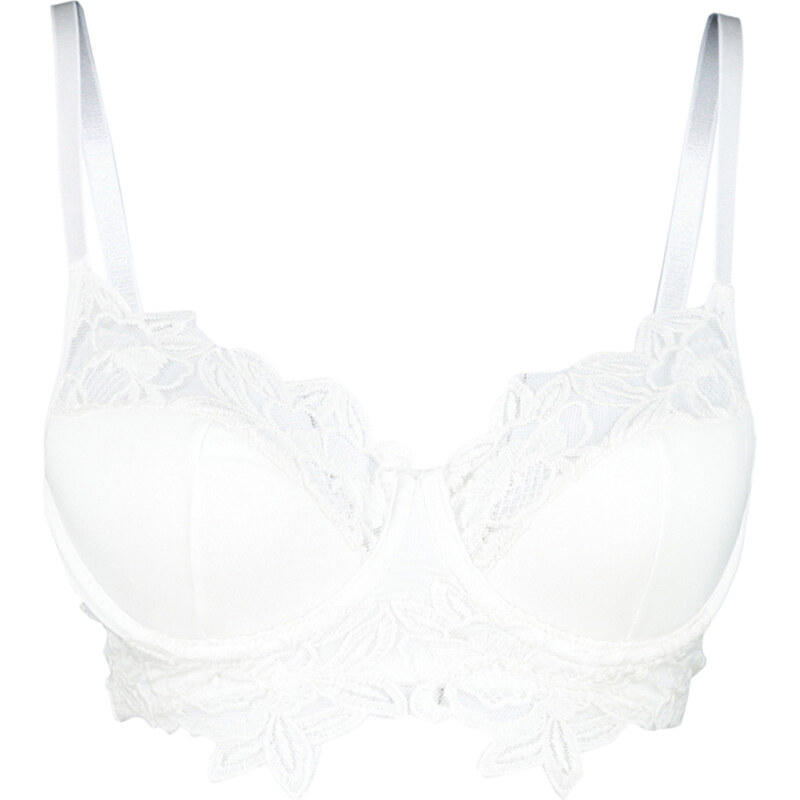 Trendyol Bridal White Brode Lace Detailed Covered Knitted Bra