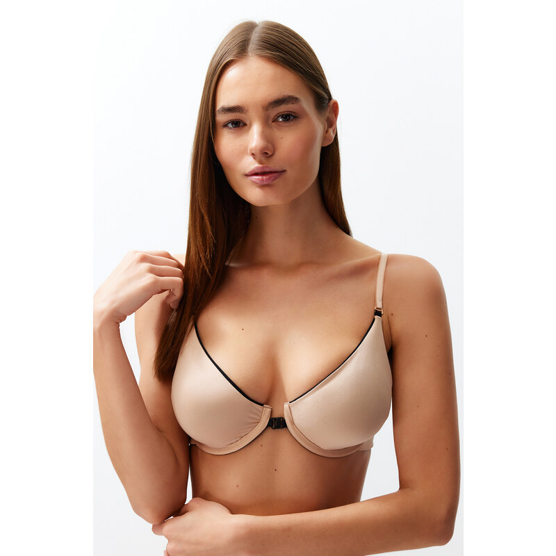 Trendyol Black-Skin Polyamide Double-Sided Wearable Covered Knitted Bra