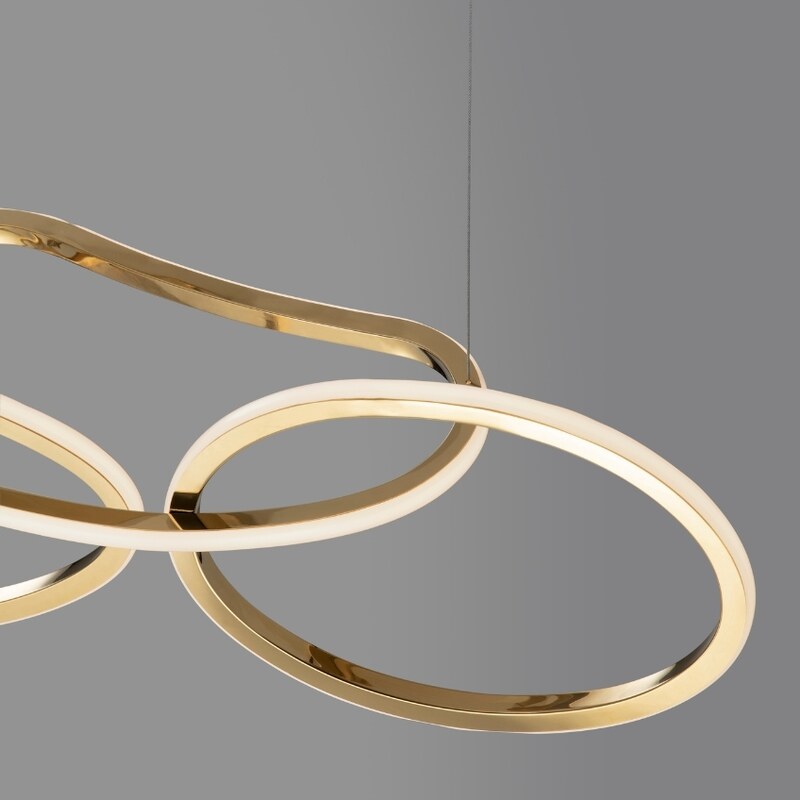 Zlaté kovové závěsné LED světlo Nova Luce Girish 100 cm