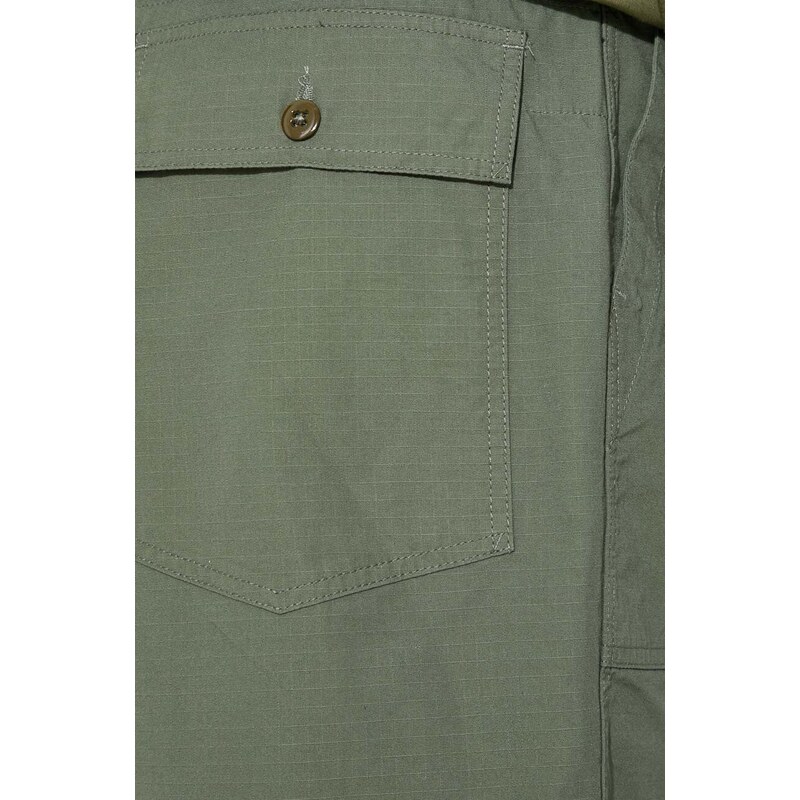 Bavlněné šortky Engineered Garments Fatigue Short zelená barva, OR271.CT010