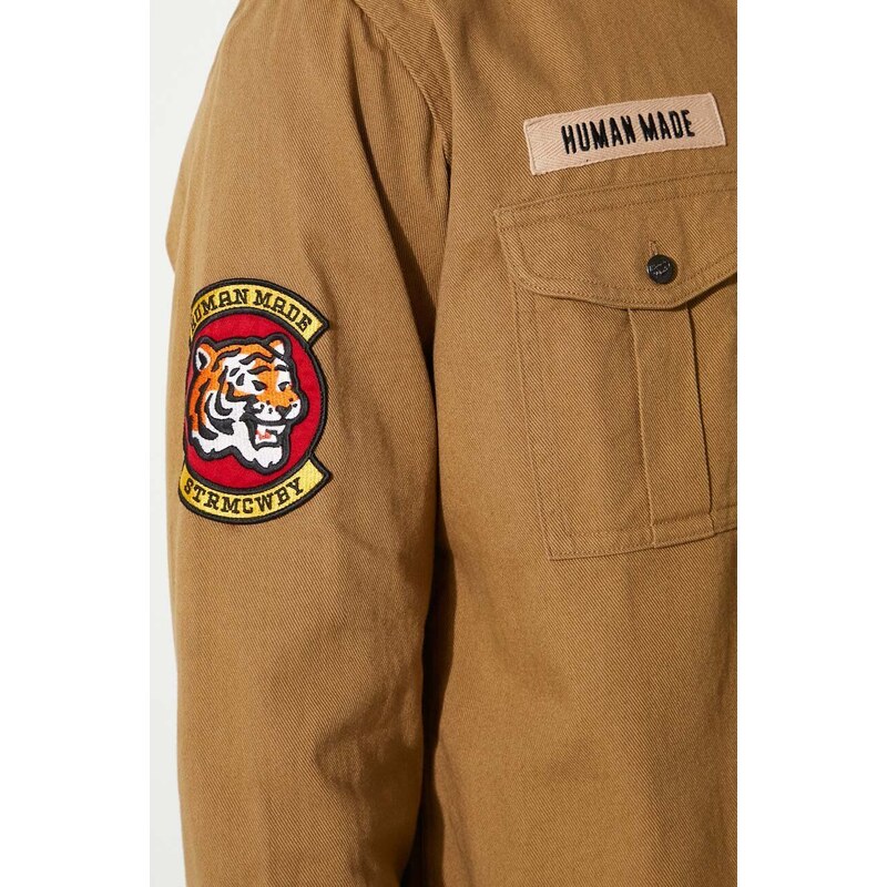 Bavlněná košile Human Made Boy Scout Shirt béžová barva, regular, s klasickým límcem, HM27SH001