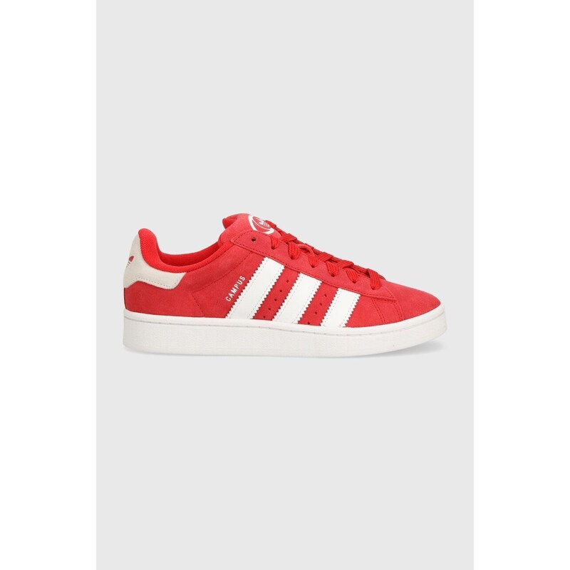 Kožené sneakers boty adidas Originals Campus 00s J červená barva, IG1230