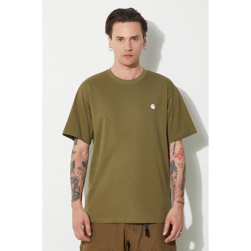 Bavlněné tričko Carhartt WIP S/S Madison T-Shirt zelená barva, I033000.25DXX