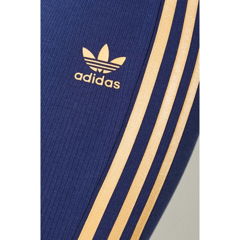 Legíny adidas Originals RIB FLRD Leggin dámské, tmavomodrá barva, s aplikací, JG8045